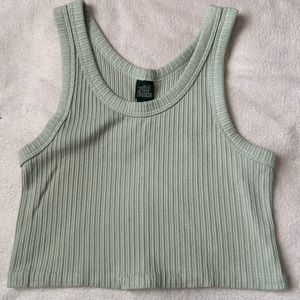 Cropped green summer tank top